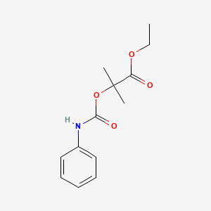 molecular formula C13H17NO4 B14731094 Ethyl 2-methyl-2-(phenylcarbamoyloxy)propanoate CAS No. 6935-13-3