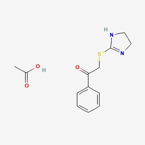 molecular formula C13H16N2O3S B14731140 acetic acid;2-(4,5-dihydro-1H-imidazol-2-ylsulfanyl)-1-phenylethanone CAS No. 6333-73-9