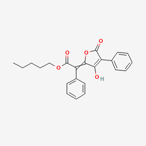 molecular formula C23H22O5 B14731226 Pentyl (3-hydroxy-5-oxo-4-phenylfuran-2(5H)-ylidene)(phenyl)acetate CAS No. 6281-86-3