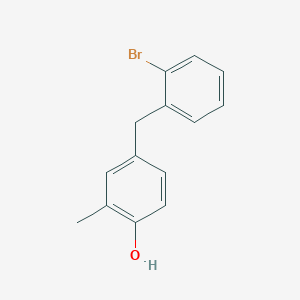 molecular formula C14H13BrO B14731359 4-(2-Bromobenzyl)-2-methylphenol CAS No. 6279-13-6
