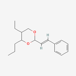 molecular formula C17H24O2 B14731436 m-Dioxane (8CI), 5-ethyl-4-propyl-2-styryl- CAS No. 6413-67-8