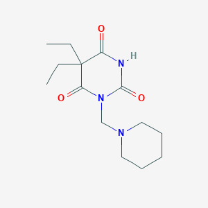 molecular formula C14H23N3O3 B14731455 5,5-Diethyl-1-(piperidin-1-ylmethyl)-1,3-diazinane-2,4,6-trione CAS No. 7178-19-0