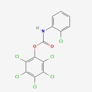 molecular formula C13H5Cl6NO2 B14731638 Pentachlorophenyl hydrogen (2-chlorophenyl)carbonimidate CAS No. 6333-40-0