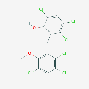 molecular formula C14H8Cl6O2 B14731641 3,4,6-Trichloro-2-[(2,3,5-trichloro-6-methoxyphenyl)methyl]phenol CAS No. 6282-18-4