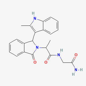 molecular formula C22H22N4O3 B14731816 N-(2-amino-2-oxoethyl)-2-[1-(2-methyl-1H-indol-3-yl)-3-oxo-1,3-dihydro-2H-isoindol-2-yl]propanamide CAS No. 5515-29-7