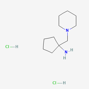 molecular formula C11H24Cl2N2 B1473185 1-(Piperidin-1-ylmethyl)cyclopentan-1-amine dihydrochloride CAS No. 2098121-41-4