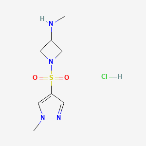 N-methyl-1-((1-methyl-1H-pyrazol-4-yl)sulfonyl)azetidin-3-amine hydrochloride