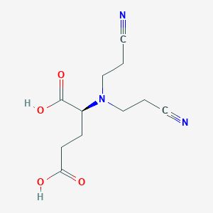molecular formula C11H15N3O4 B14731922 L-Glutamic acid, N,N-bis(2-cyanoethyl)- CAS No. 5464-39-1