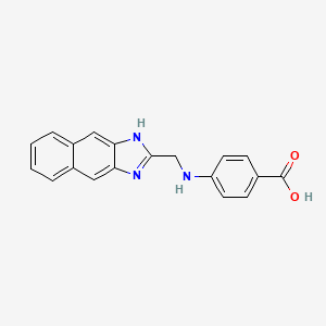 molecular formula C19H15N3O2 B14731931 4-((1H-naphtho[2,3-d]imidazol-2-ylmethyl)amino)benzoic acid CAS No. 6630-29-1