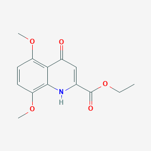 molecular formula C14H15NO5 B14732049 Ethyl 5,8-dimethoxy-4-oxo-1,4-dihydroquinoline-2-carboxylate CAS No. 5288-23-3