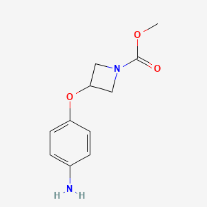molecular formula C11H14N2O3 B1473209 Methyl 3-(4-aminophenoxy)azetidine-1-carboxylate CAS No. 2092324-48-4