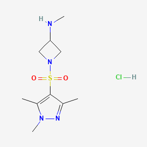 N-methyl-1-((1,3,5-trimethyl-1H-pyrazol-4-yl)sulfonyl)azetidin-3-amine hydrochloride