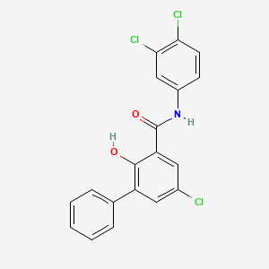 molecular formula C19H12Cl3NO2 B14732215 (1,1'-Biphenyl)-3-carboxamide, 5-chloro-N-(3,4-dichlorophenyl)-2-hydroxy- CAS No. 5212-99-7