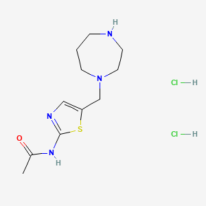 molecular formula C11H20Cl2N4OS B1473225 N-(5-((1,4-diazepan-1-yl)methyl)thiazol-2-yl)acetamide dihydrochloride CAS No. 2098097-07-3