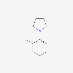 molecular formula C11H19N B14732303 Pyrrolidine, 1-(6-methyl-1-cyclohexen-1-yl)- CAS No. 5049-51-4