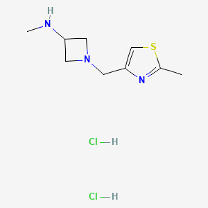 molecular formula C9H17Cl2N3S B1473233 N-methyl-1-((2-methylthiazol-4-yl)methyl)azetidin-3-amine dihydrochloride CAS No. 2098097-20-0