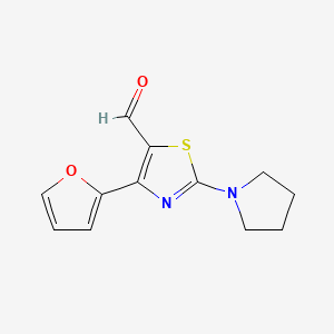 4-(Furan-2-yl)-2-(pyrrolidin-1-yl)thiazole-5-carbaldehyde