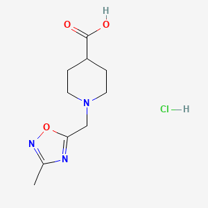 1-((3-Methyl-1,2,4-oxadiazol-5-yl)methyl)piperidine-4-carboxylic acid hydrochloride