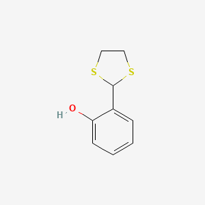 molecular formula C9H10OS2 B14732458 Phenol, 2-(1,3-dithiolan-2-yl)- CAS No. 7070-92-0