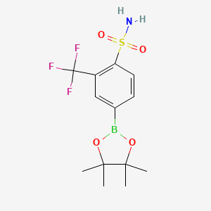 molecular formula C13H17BF3NO4S B1473247 4-(4,4,5,5-Tetramethyl-1,3,2-dioxaborolan-2-YL)-2-(trifluoromethyl)benzenesulfonamide CAS No. 1864801-79-5