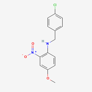 molecular formula C14H13ClN2O3 B14732533 N-[(4-Chlorophenyl)methyl]-4-methoxy-2-nitroaniline CAS No. 7187-23-7