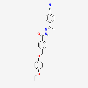 molecular formula C25H23N3O3 B14732558 N-[1-(4-cyanophenyl)ethylideneamino]-4-[(4-ethoxyphenoxy)methyl]benzamide CAS No. 5722-40-7