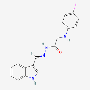 molecular formula C17H15IN4O B14732559 N-(1H-indol-3-ylmethylideneamino)-2-(4-iodoanilino)acetamide CAS No. 5791-71-9