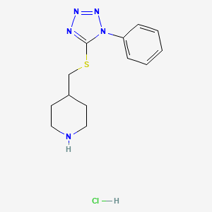 4-{[(1-phenyl-1H-1,2,3,4-tetrazol-5-yl)sulfanyl]methyl}piperidine hydrochloride