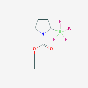 molecular formula C9H16BF3KNO2 B1473266 Potassium 1-N-Boc-pyrrolidin-2-yltrifluoroborate CAS No. 1684443-00-2