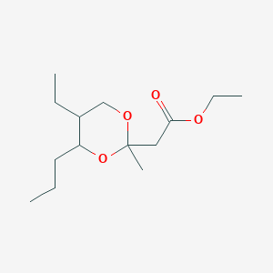 molecular formula C14H26O4 B14732678 Ethyl 2-(5-ethyl-2-methyl-4-propyl-1,3-dioxan-2-yl)acetate CAS No. 5421-21-6