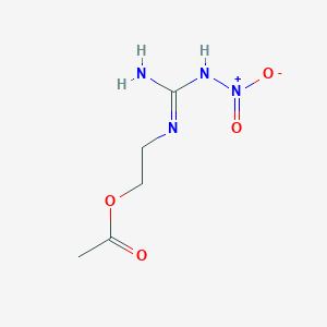 molecular formula C5H10N4O4 B14732740 2-[[Amino(nitramido)methylidene]amino]ethyl acetate CAS No. 6276-56-8