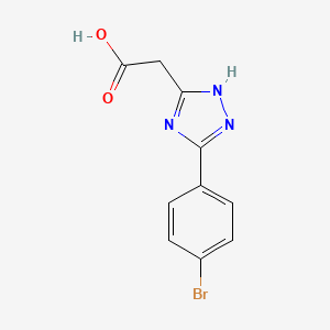 molecular formula C10H8BrN3O2 B1473286 [5-(4-Bromo-phenyl)-4H-[1,2,4]triazol-3-YL]-acetic acid CAS No. 885281-00-5