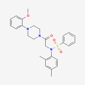 molecular formula C27H31N3O4S B14732895 N-(2,4-dimethylphenyl)-N-{2-[4-(2-methoxyphenyl)piperazin-1-yl]-2-oxoethyl}benzenesulfonamide CAS No. 6079-49-8
