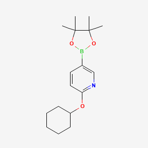 2-(Cyclohexyloxy)-5-(4,4,5,5-tetramethyl-1,3,2-dioxaborolan-2-YL)pyridine
