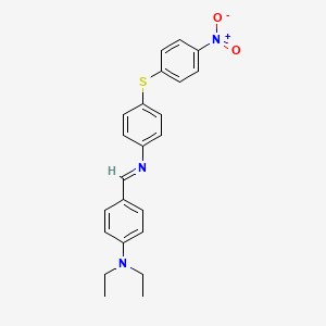 molecular formula C23H23N3O2S B14732978 N,N-diethyl-4-[[4-(4-nitrophenyl)sulfanylphenyl]iminomethyl]aniline CAS No. 5485-79-0