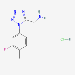 {[1-(3-fluoro-4-methylphenyl)-1H-tetrazol-5-yl]methyl}amine hydrochloride
