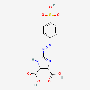 molecular formula C11H8N4O7S B14732990 2-[(4-Sulfophenyl)hydrazinylidene]imidazole-4,5-dicarboxylic acid CAS No. 5393-15-7
