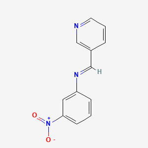 molecular formula C12H9N3O2 B14733031 Benzenamine, 3-nitro-N-(3-pyridinylmethylene)- CAS No. 13160-66-2