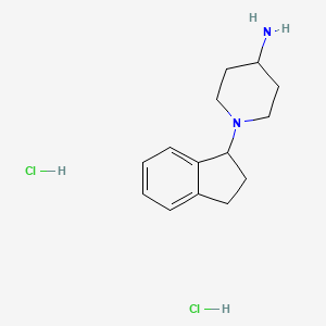 molecular formula C14H22Cl2N2 B1473304 1-(2,3-dihydro-1H-inden-1-yl)piperidin-4-amine dihydrochloride CAS No. 2098022-08-1