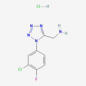 {[1-(3-chloro-4-fluorophenyl)-1H-tetrazol-5-yl]methyl}amine hydrochloride