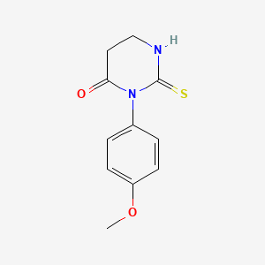 molecular formula C11H12N2O2S B14733108 3-(4-Methoxyphenyl)-2-sulfanylidene-1,3-diazinan-4-one CAS No. 5596-28-1