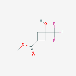 molecular formula C7H9F3O3 B1473329 Methyl 3-hydroxy-3-(trifluoromethyl)cyclobutane-1-carboxylate CAS No. 1392803-31-4