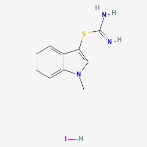 (1,2-Dimethylindol-3-yl) carbamimidothioate;hydroiodide