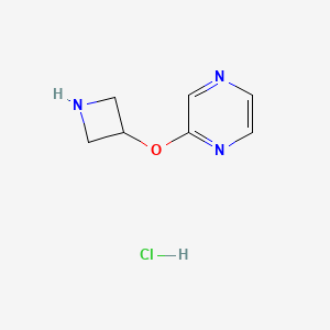molecular formula C7H10ClN3O B1473331 2-(氮杂环丁-3-氧基)吡嗪盐酸盐 CAS No. 1430841-44-3