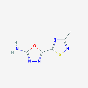 molecular formula C5H5N5OS B1473333 5-(3-Methyl-1,2,4-thiadiazol-5-yl)-1,3,4-oxadiazol-2-amine CAS No. 1448123-69-0