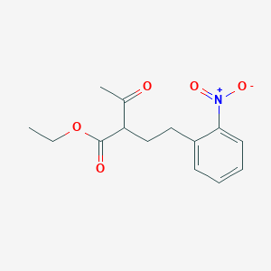molecular formula C14H17NO5 B14733342 Ethyl 2-[2-(2-nitrophenyl)ethyl]-3-oxobutanoate CAS No. 5339-19-5