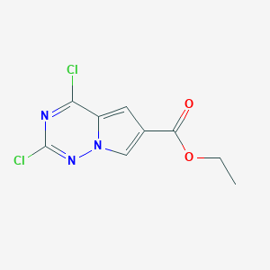 molecular formula C9H7Cl2N3O2 B1473338 Ethyl 2,4-dichloropyrrolo[2,1-F][1,2,4]triazine-6-carboxylate CAS No. 1363381-75-2