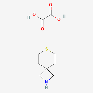 molecular formula C9H15NO4S B1473339 7-硫杂-2-氮杂螺[3.5]壬烷草酸盐 CAS No. 1392804-36-2