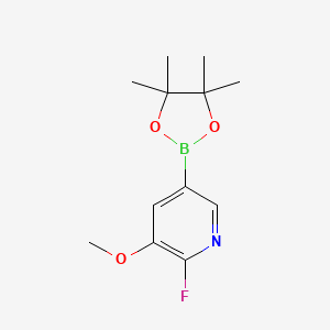 molecular formula C12H17BFNO3 B1473342 2-Fluoro-3-methoxy-5-(4,4,5,5-tetramethyl-1,3,2-dioxaborolan-2-YL)pyridine CAS No. 2121512-67-0