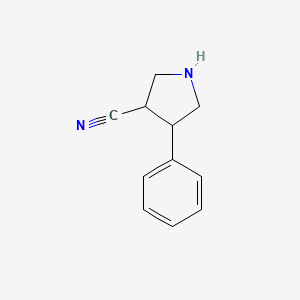 molecular formula C11H12N2 B1473343 4-Phenylpyrrolidine-3-carbonitrile CAS No. 1366924-08-4